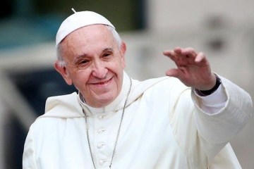 Pope Francis wearing a hat
