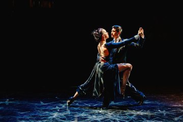 A couple dancing tango at a tango show in Buenos Aires city