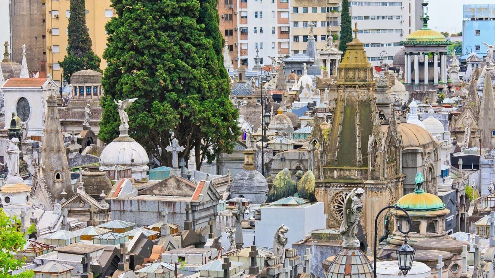 Air view of Recoleta Cemetery, Buenos Aires, Argentina