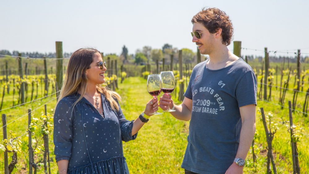 a couple in a winery